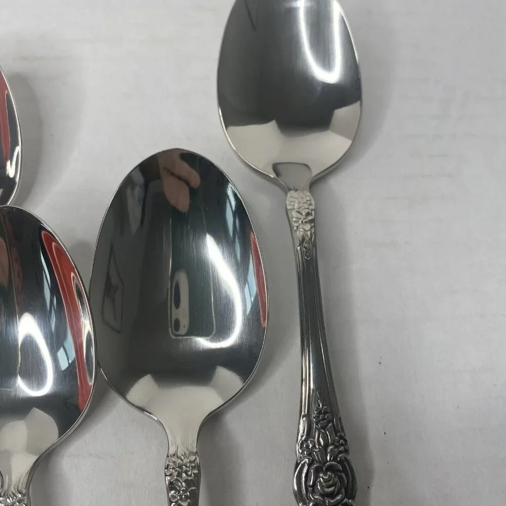 Oneida LOUISIANA 18/8 Stainless Steel Flatware Serving Spoon Fork Knife Lot 7